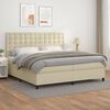 vidaXL Cama box spring con colch&oacute;n cuero sint&eacute;tico crema 200x200 cm