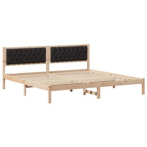 vidaXL Estructura de cama Negro 200 x 200 cm Madera de pino macizo