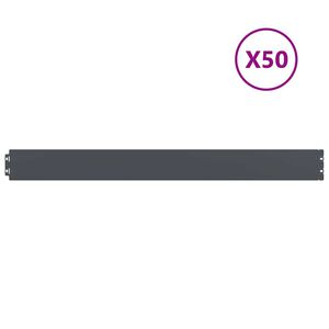 vidaXL Bordes c&eacute;sped 50 uds antracita 10x103 cm acero laminado fr&iacute;o