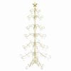 vidaXL Árbol de Navidad de metal con soporte Dorado 215 cm