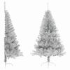 vidaXL Medio &aacute;rbol de Navidad artificial con soporte PET plata 120 cm