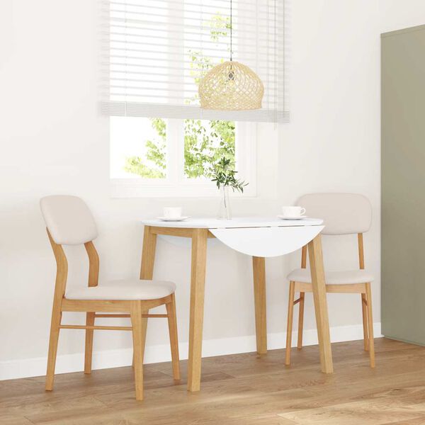 vidaXL Sillas de comedor con cojines 2uds madera maciza natural caucho