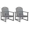 vidaXL Sillones de jard&iacute;n 2 unidades madera maciza de acacia gris
