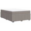 vidaXL Cama box spring con colch&oacute;n tela gris taupe 140x190 cm