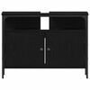 vidaXL Juego de muebles de ba&ntilde;o 4 pcs Roble negro Madera contrachapada