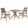 vidaXL Juego de comedor de jard&iacute;n 3 piezas madera maciza de acacia