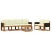 vidaXL Conjunto de sof&aacute;s de exterior 6 uds. Natural y Crema