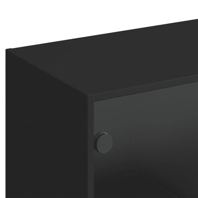 vidaXL Estantería con puertas madera de ingeniería negro 136x37x142 cm