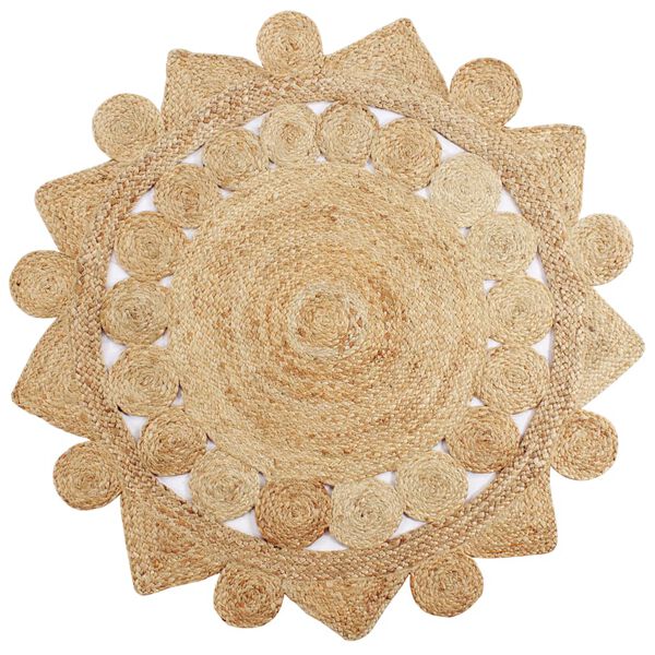 vidaXL Alfombra hecha a mano de yute trenzado 150 cm