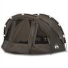 vidaXL Tienda de pesca para 2 personas impermeable marr&oacute;n