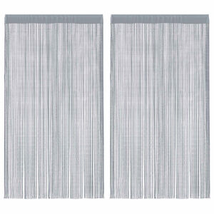 vidaXL Cortinas de tiras 2 uds gris claro 100x250 cm