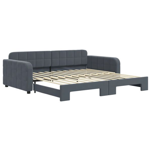 vidaXL Sof&aacute; cama nido terciopelo gris oscuro 100x200 cm