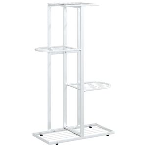 vidaXL Soporte de flores de 4 estantes de metal blanco 43x22x76 cm