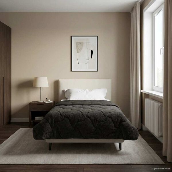 vidaXL Edred&oacute;n de Todo el A&ntilde;o Acolchado Antracita 155 x 220 cm