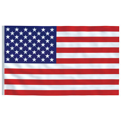 vidaXL Mástil y bandera de Estados Unidos aluminio 5,55 m