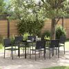 vidaXL Conjunto de Comedor de Jard&iacute;n 7 pcs Negro Rat&aacute;n sint&eacute;tico