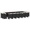 vidaXL Set de muebles jard&iacute;n 17 pzas con cojines rat&aacute;n sint&eacute;tico negro