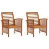 vidaXL Sillas de jard&iacute;n 2 unidades madera maciza de acacia
