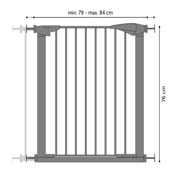 FLAMINGO Puerta de seguridad para mascotas Salus gris 79-84 cm