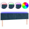 vidaXL Cabecero con LED de terciopelo marr&oacute;n oscuro 160x5x78/88 cm