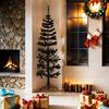 vidaXL Medio árbol de Navidad artificial con soporte negro 180 cm