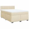 vidaXL Cama box spring con colch&oacute;n tela color crema 140x190 cm