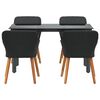 vidaXL Conjunto de Comedor de Jard&iacute;n 5 pcs Negro rat&aacute;n sint&eacute;tico