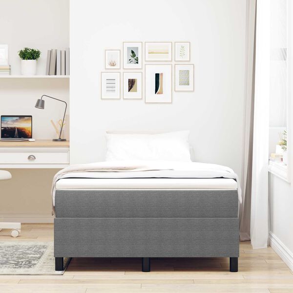 vidaXL Cama de plataforma Gris Claro 120 x 200 cm tela