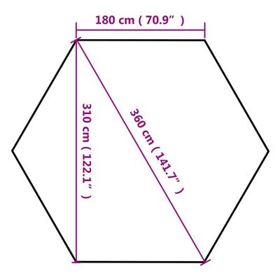 vidaXL Carpa plegable emergente hexagonal 3,6x3,1 m taupé 220g/m²
