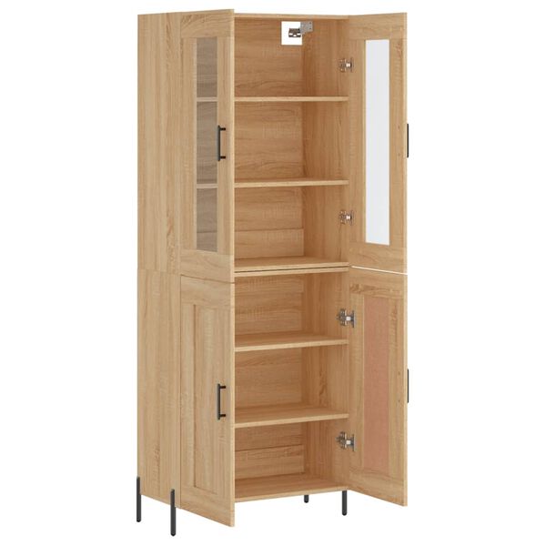 vidaXL Aparador alto madera contrachapada color roble 69,5x34x180 cm