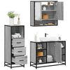 vidaXL Set de muebles de ba&ntilde;o 3 pzas madera contrachapada gris sonoma