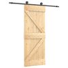 vidaXL Puerta Corredera 85 x 210 cm Natural y negro