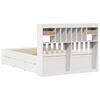 vidaXL Cama con estantería sin colchón madera maciza blanca 160x200 cm