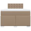 vidaXL Cama box spring con colchón cuero sintético capuchino 120x200cm