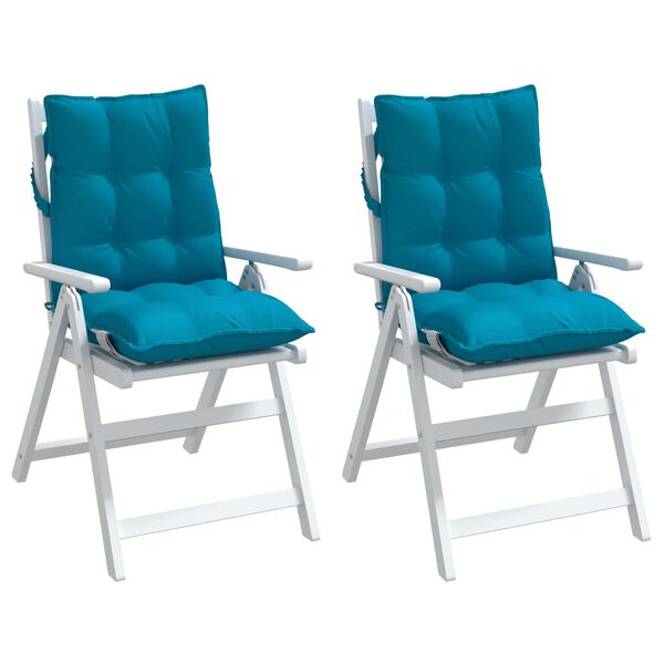 vidaXL Cojines para silla respaldo bajo 2 uds tela Oxford azul claro