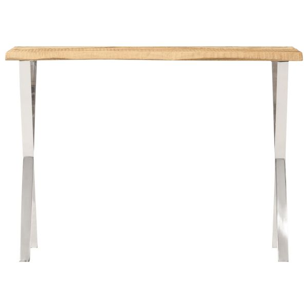 vidaXL Mesa consola con borde natural madera mango maciza 105x33x76 cm