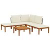vidaXL 6 uds. Madera de Acacia S&oacute;lida y Cuerda Natural