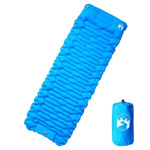 vidaXL Colch&oacute;n de camping autoinflable con almohada 1 persona azul