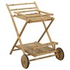 vidaXL Carrito de t&eacute; con ruedas Natural 79 x 67.5 x 84 cm Bamb&uacute;