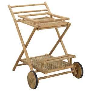 vidaXL Carrito de t&eacute; con ruedas Natural 79 x 67.5 x 84 cm Bamb&uacute;