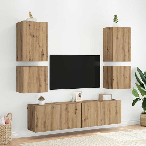 vidaXL Mueble de TV Montado en la Pared Roble artesanal 40,5x30x40cm