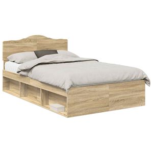vidaXL Estructura de cama Sonoma 120 x 190 cm Madera de pino macizo