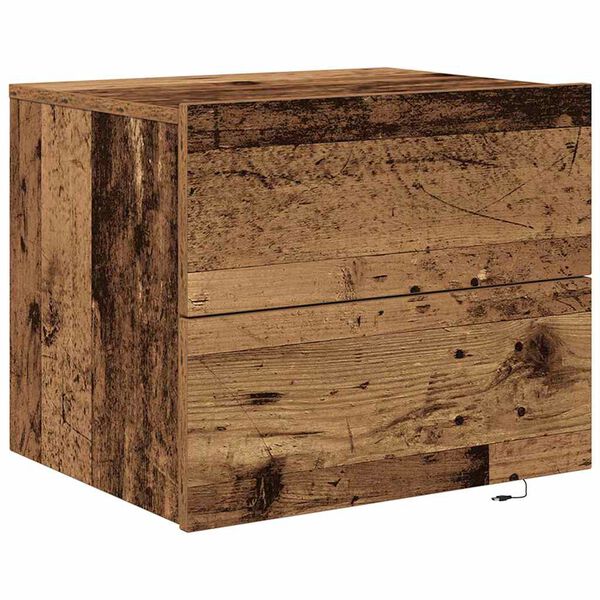 vidaXL Armario de Noche con caj&oacute;n Madera vieja 50 x 39 x 41 cm