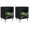 vidaXL Mesa de noche WIJHE 2 uds. Roble Negro 36 x 33 x 51 cm
