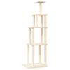 vidaXL Rascador para gatos con postes de sisal color crema 183 cm