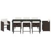 vidaXL Conjunto de Comedor de Jard&iacute;n 9 pcs Marr&oacute;n rat&aacute;n sint&eacute;tico