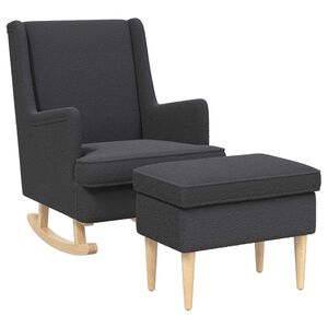 vidaXL Sill&oacute;n con Pouf 2 uds. Gris oscuro Boucl&eacute;