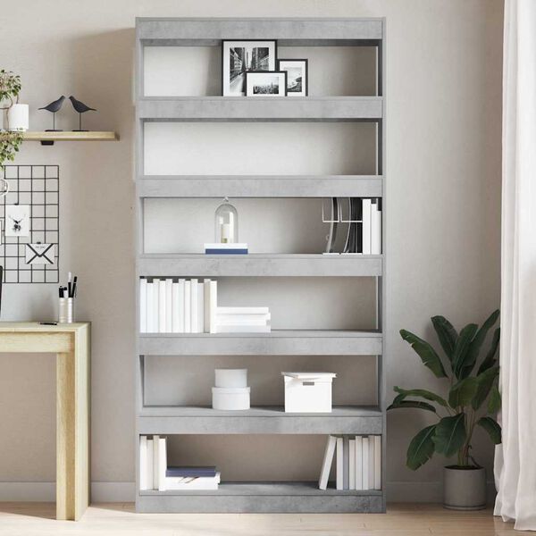 vidaXL Librer&iacute;a Gris Concreto 100 x 30 x 198 cm Madera de ingenier&iacute;a