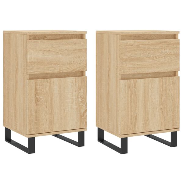 vidaXL Aparadores 2 uds madera de ingenier&iacute;a roble Sonoma 40x35x70 cm