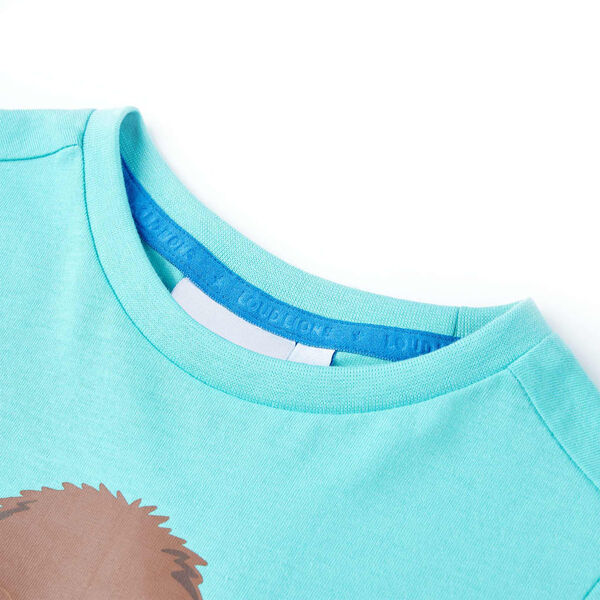 Camiseta infantil de manga corta color aguamarina 104
